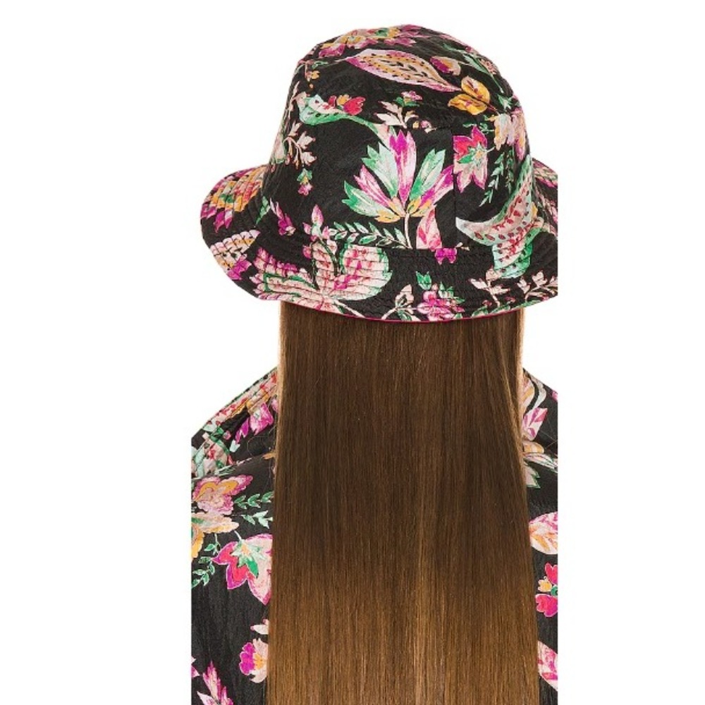 Isabel Marant Haley Bucket Hat Black Floral Reversible - Picture 4 of 9